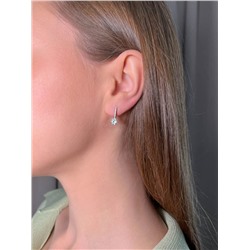 Серьги из серебра с фианитами родированные 925 пробы С-3213-Р