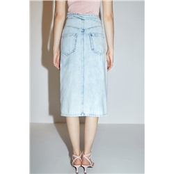 Falda midi vaquera Azul