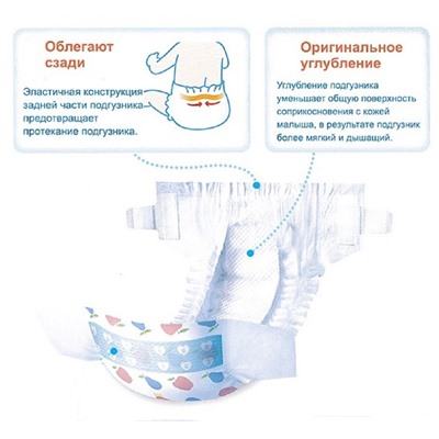 Nepia Подгузники на липучках GENKI размер M 6-11 кг 70 шт. в индивидульной упаковке Оригинал Япония, набор