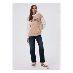 Lee Cooper Kapüşon Yaka Beyaz - Bej Kadın Sweatshırt 241 LCF 241011 JENNY BEJ-BEYAZ 5003069120