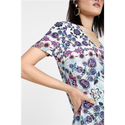 Vestido boho floral tipo camiseta