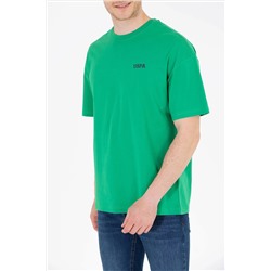 Erkek Yeşil Oversize Bisiklet Yaka Tişört
