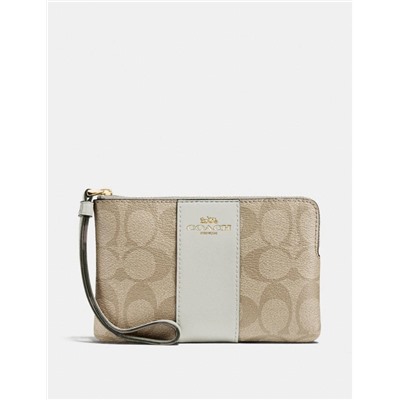 Corner Zip Wristlet In Signature Canvas