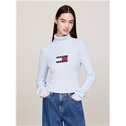 Cropped Slim Fit Turtleneck Sweater