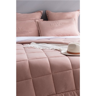 Bobigny Çift Kişilik Pamuklu Supersoft Comforter Set - Pudra