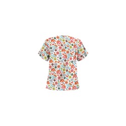 UA Beautiful Day Silver V-Neck Print Scrub Top
