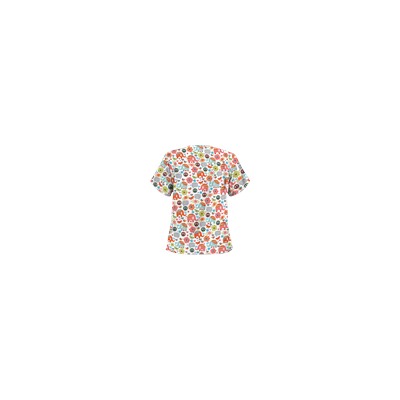 UA Beautiful Day Silver V-Neck Print Scrub Top