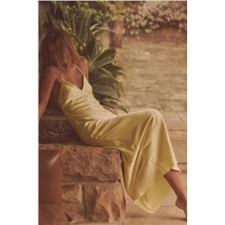 SATIN MIDI DRESS WITH STRAPS ON THE BACK