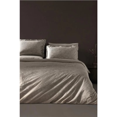 Avril King Size Baskılı - 300TC Saten Nevresim Takımı - Taş