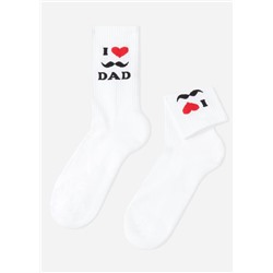 Kurze Herren-Baumwollsocken „I love Dad“