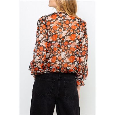 Blusa Negro y naranja
