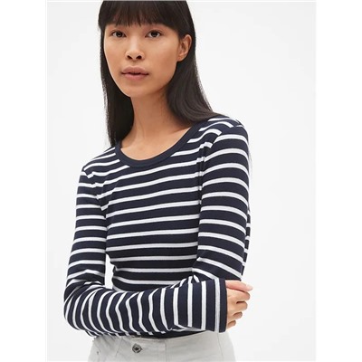 Modern Stripe Long Sleeve Crewneck T-Shirt
