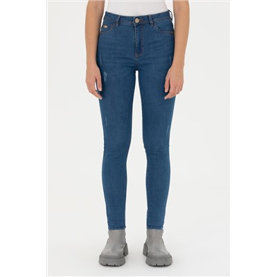 Kadın Mavi Skinny Fit Jean Pantolon