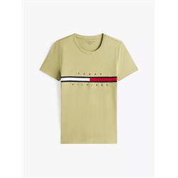 Embroidered Flag Stripe Logo T-Shirt