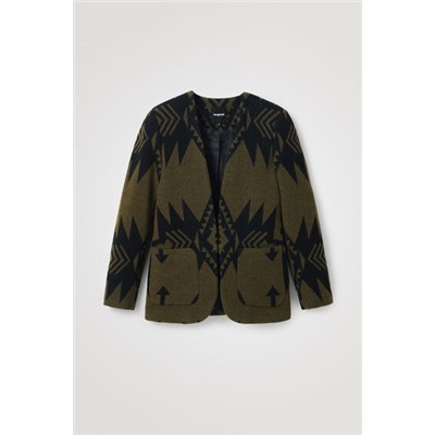 Blazer slim lana estampado