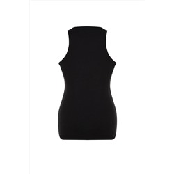 Siyah Halter Yaka Basic Örme Atlet TBBSS23CV00001