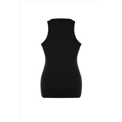 Siyah Halter Yaka Basic Örme Atlet TBBSS23CV00001