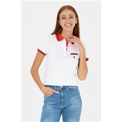 Kadın Beyaz Polo Yaka Tişört