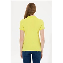 Kadın Neon Sarı Basic Polo Yaka Tişört