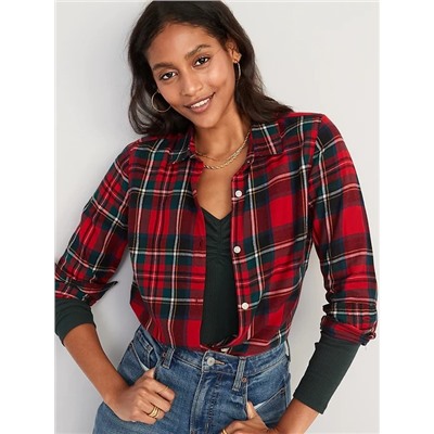 Plaid Flannel Classic Shirt for Women