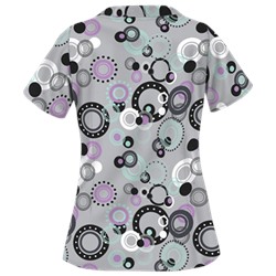 UA Round And Round Silver Print Scrub Top