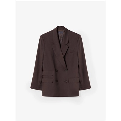 Двубортный жакет oversize, ML775/hazelnut