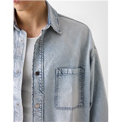 Long sleeve oversize denim shirt