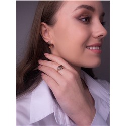 Кольцо из золочёного серебра с нат. раухтопазом 925 пробы К1688з407