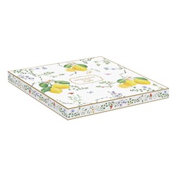 Блюдо, 25х18 см, фарфор P, овальное, белое, Цветы и лимоны, Fleurs et Citrons, 63253