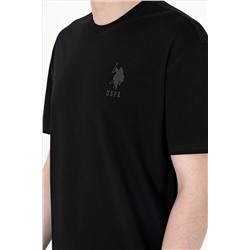 Erkek Comfort Fit Bisiklet Yaka Siyah Tişört