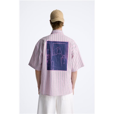 CAMISA RAYAS ESTAMPADO CONTRASTE