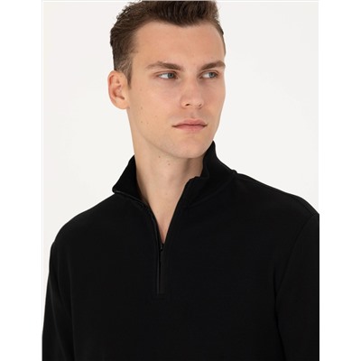 Siyah Regular Fit Sweatshirt