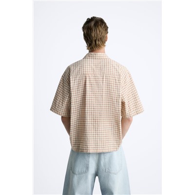 CAMISA CROPPED FIT CUADROS