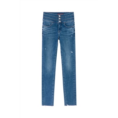 Vaquero skinny fit de tiro alto Azul cobalto