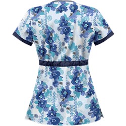 UA Floral Zen Navy Print Scrub Top
