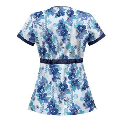 UA Floral Zen Navy Print Scrub Top
