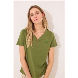 Camiseta lisa manga corta 100% algodón verde