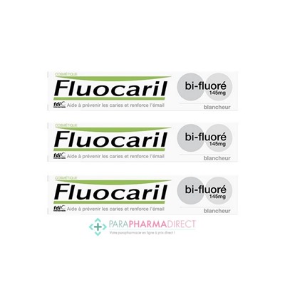 Fluocaril Dentifrice Blancheur Bi-Fluoré 3x75mlLot  × 3