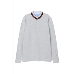 Polo Gris claro jaspeado
