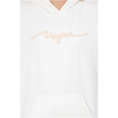 Kadın Ekru Kapüşonlu Sweatshirt