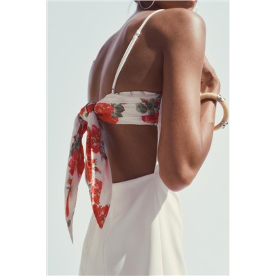 CUT-OUT SCARF PRINT PLAYSUIT