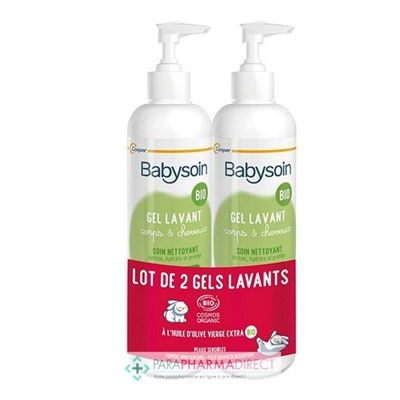 Babysoin Gel Lavant - Corps & Cheveux - BIO - LOT de 2x500mlLot  × 2