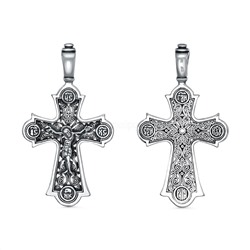 Крест из чернёного серебра - 4,8 см 925 пробы 2-436ч
