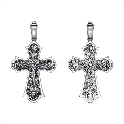 Крест из чернёного серебра - 4,8 см 925 пробы 2-436ч