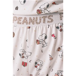 Pijama largo 100% algodón blanco Snoopy