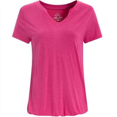 Damen T-Shirt mit elastischem Saumbündchen