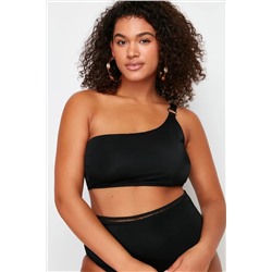 Siyah Tek Omuz Büyük Beden Bikini Üstü TBBSS24CT00001