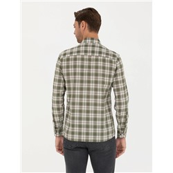 Haki Slim Fit Uzun Kollu Gömlek