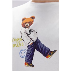 Bad Bear, Nash Beyaz Erkek Baskılı Tişört Erkek Beyaz Tişört