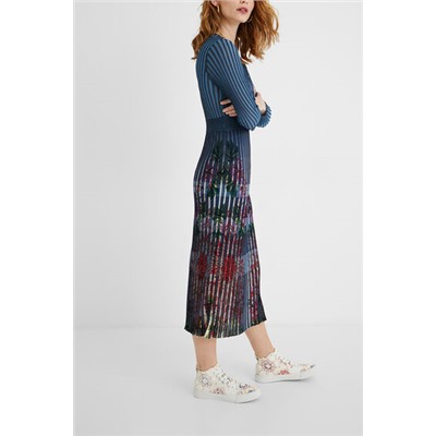 Vestido plisado flores